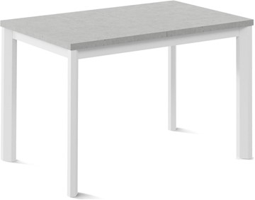 Обеденный раздвижной стол Нагано-2L (ноги металлические белые, светлый цемент) в Махачкале