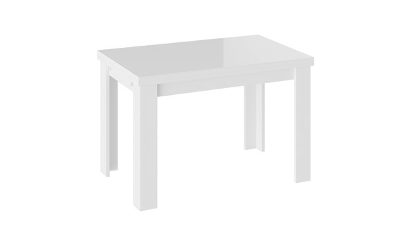 Стол раздвижной Норман тип 1, цвет Белый/Стекло белый глянец в Махачкале - изображение