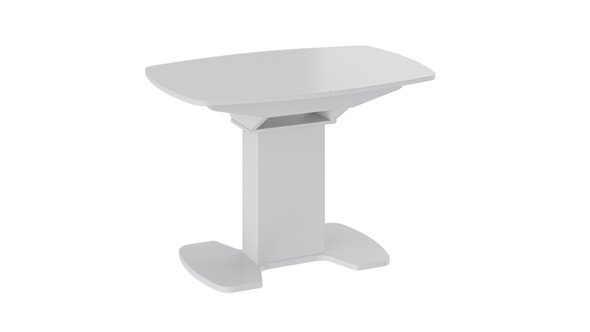 Обеденный раздвижной стол Портофино (СМ(ТД)-105.01.11(1)), цвет  Белый глянец/Стекло белое в Махачкале - изображение