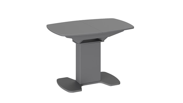 Кухонный стол раскладной Портофино (СМ(ТД)-105.01.11(1)), цвет Серое/Стекло серое матовое LUX в Махачкале - изображение