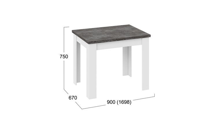 Кухонный стол раздвижной Промо тип 3 (Белый/Ателье темный) в Махачкале - изображение 4