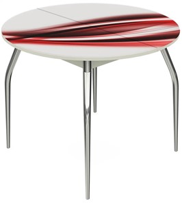Кухонный раскладной стол Ривьера - Круг, ноги метал. крашеные №24, ФП (Текстура №50) в Махачкале