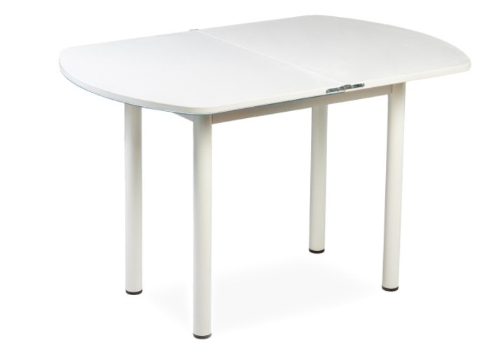 Кухонный раздвижной стол СПГ-02 СТФ, белый/фотопечать капли/прямые трубки крашеные белый в Махачкале - изображение 1