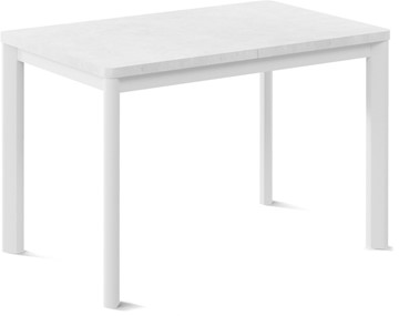 Обеденный раздвижной стол Токио-1L (ноги металлические белые, белый цемент) в Махачкале - предосмотр