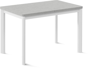 Кухонный стол раскладной Токио-2L (ноги металлические белые, светлый цемент) в Махачкале