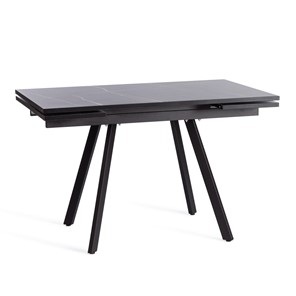 Кухонный стол раскладной VIGO ЛДСП/HPL/металл,120x80x30х30х75 см, Мрамор чёрный/чёрный арт.19730 в Махачкале
