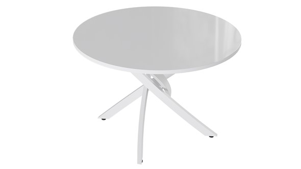 Обеденный стол Diamond тип 2 (Белый муар/Белый глянец) в Махачкале - изображение