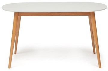 Обеденный стол MAX (Макс) бук/мдф 140х80х75 Белый/Натуральный Бук арт.10462 в Махачкале