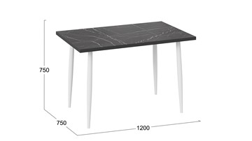 Кухонный обеденный стол Невада ДП1-02-08 (Черный мрамор/Белый) в Махачкале - предосмотр 3