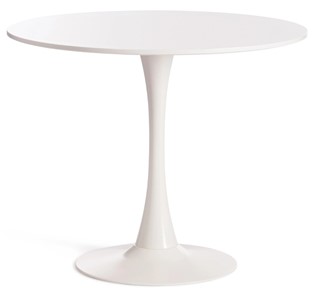 Обеденный стол TULIP (mod. 011) металл/мдф, 90х90х75 белый арт.14105 в Махачкале