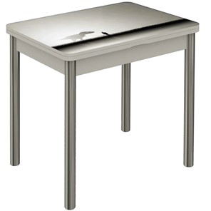 Обеденный раздвижной стол Бари хром №6 (Exclusive h182/белый) в Махачкале