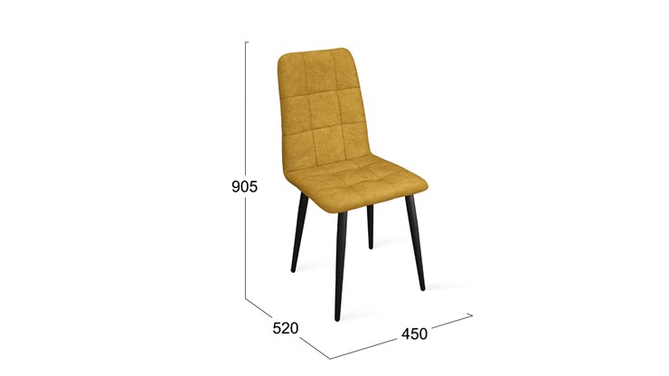Обеденный стул Аспен К1С (Черный муар/Микровелюр Duna Curcuma) в Махачкале - изображение 5