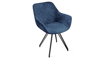 Обеденный стул Дастин К4 (Черный муар/Микровелюр Wellmart Blue) в Махачкале