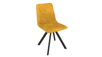 Обеденный стул Хьюго К2 (Черный муар/Микровелюр Wellmart Yellow) в Махачкале