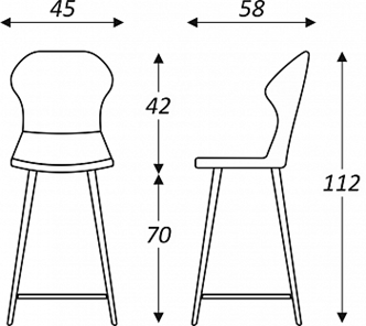 Кухонный стул Марио барный(Аквамарин Т179/ноги черные) в Махачкале - предосмотр 5