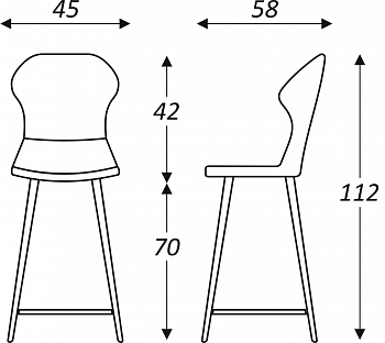 Кухонный стул Марио барный(Аквамарин Т179/ноги черные) в Махачкале - изображение 5