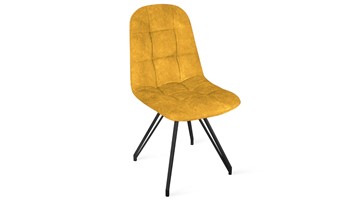 Обеденный стул Райс К4 (Черный муар/Микровелюр Wellmart Yellow) в Махачкале