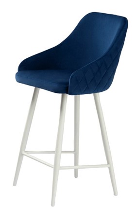 Обеденный стул Сальса Полубарная, Велюр CATALANA 16 (синий) / Белый муар в Махачкале - изображение