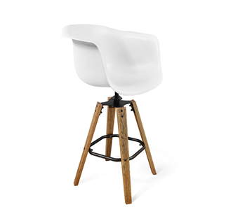 Барный стул SHT-ST31/S93 (белый/брашированный коричневый/черный муар) в Махачкале
