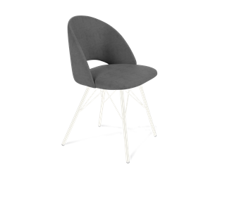 Обеденный стул SHT-ST34 / SHT-S37 (платиново-серый/белый муар) в Махачкале