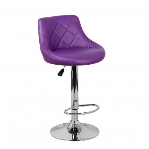 Барный стул Комфорт с мягкой спинкой WX-2396 экокожа фиолетовый в Махачкале - изображение 1