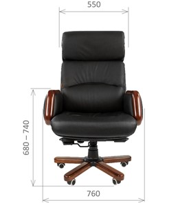 Кресло компьютерное CHAIRMAN 417 кожа черная в Махачкале - предосмотр 1