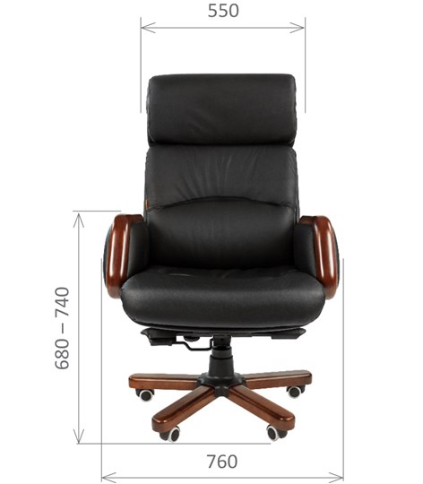 Кресло компьютерное CHAIRMAN 417 кожа черная в Махачкале - изображение 1