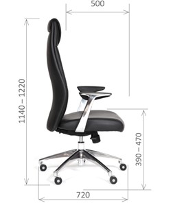 Кресло офисное CHAIRMAN Vista Экокожа премиум черная в Махачкале - предосмотр 2
