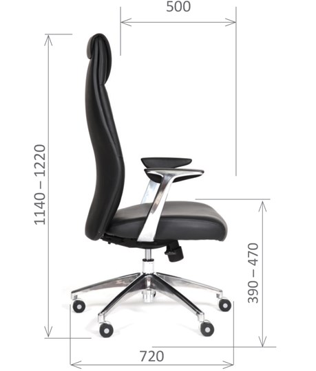 Кресло офисное CHAIRMAN Vista Экокожа премиум черная в Махачкале - изображение 2