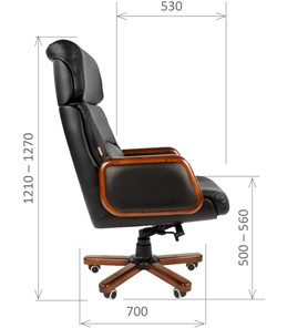Кресло компьютерное CHAIRMAN 417 кожа черная в Махачкале - предосмотр 2