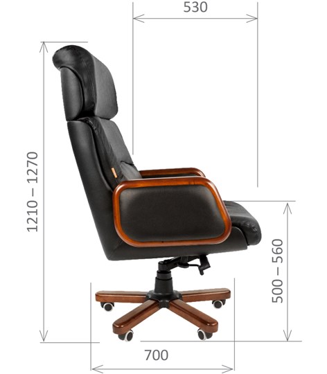 Кресло компьютерное CHAIRMAN 417 кожа черная в Махачкале - изображение 2
