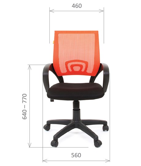 Компьютерное кресло CHAIRMAN 696 black Сетчатый акрил DW66 оранжевый в Махачкале - изображение 1