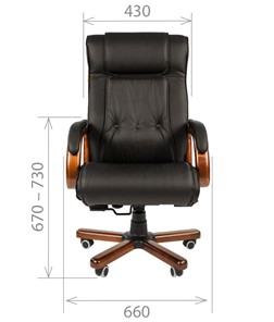 Кресло офисное CHAIRMAN 653 кожа черная в Махачкале - предосмотр 1