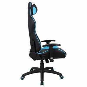Кресло компьютерное Brabix GT Master GM-110 (две подушки, экокожа, черное/голубое) 531928 в Махачкале - предосмотр 1