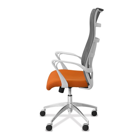 Офисное кресло Топ X белый каркас, сетка/ткань TW / серая/оранжевая в Махачкале - изображение 3