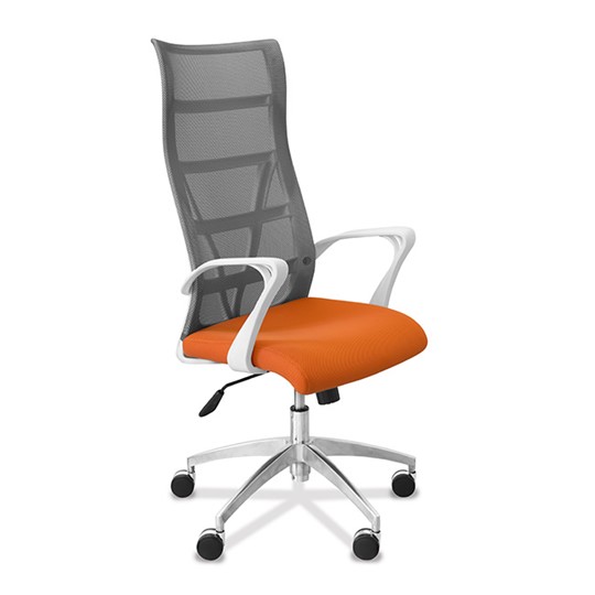 Офисное кресло Топ X белый каркас, сетка/ткань TW / серая/оранжевая в Махачкале - изображение 8