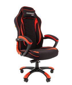 Кресло игровое CHAIRMAN GAME 28 Полиэстер комбинированная ткань красный/черный в Махачкале