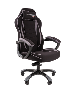 Кресло игровое CHAIRMAN GAME 28 Полиэстер комбинированная ткань серый/черный в Махачкале