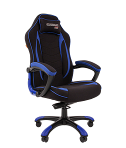 Кресло игровое CHAIRMAN GAME 28 Полиэстер комбинированная ткань синий/черный в Махачкале