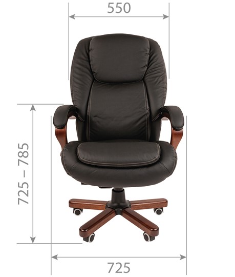 Офисное кресло CHAIRMAN 408 кожа черная в Махачкале - изображение 1