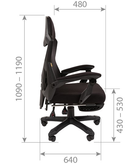 Кресло CHAIRMAN 571 с подставкой для ног , Сетчатый акрил черный / Полиэстер черный в Махачкале - изображение 7