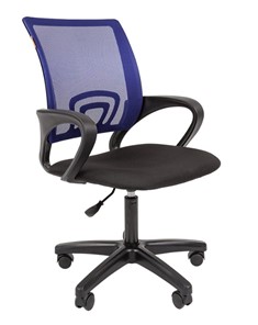 Компьютерное кресло CHAIRMAN 696 black LT, синий в Махачкале