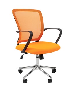 Кресло компьютерное CHAIRMAN 698 CHROME new Сетка TW-66 (оранжевый) в Махачкале