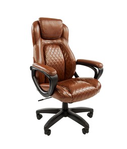 Офисное кресло CHAIRMAN 432, экокожа, цвет коричневый в Махачкале