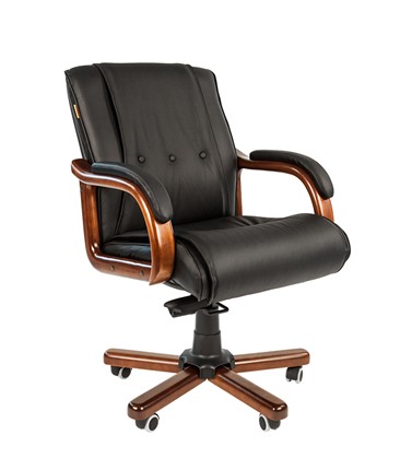 Компьютерное кресло CHAIRMAN 653M кожа черная в Махачкале - изображение