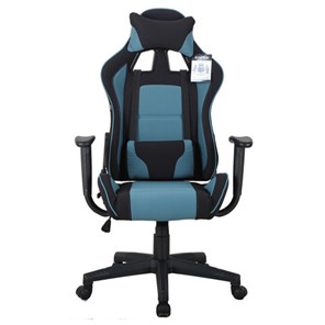 Офисное кресло Brabix GT Racer GM-100 (две подушки, ткань, черное/голубое) 531818 в Махачкале
