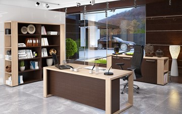 Кабинет руководителя ALTO с высоким шкафом для одежды, низким для документов и журнальным столиком в Махачкале - предосмотр 3