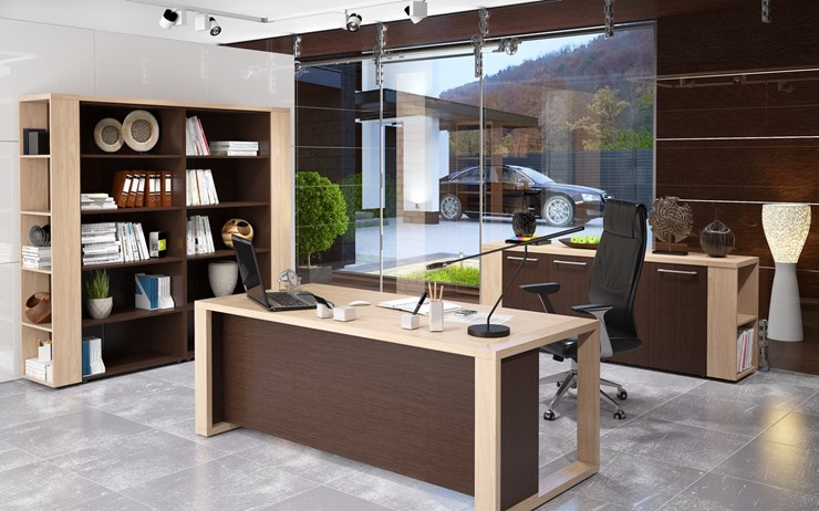 Кабинет руководителя ALTO с высоким шкафом для одежды, низким для документов и журнальным столиком в Махачкале - изображение 3