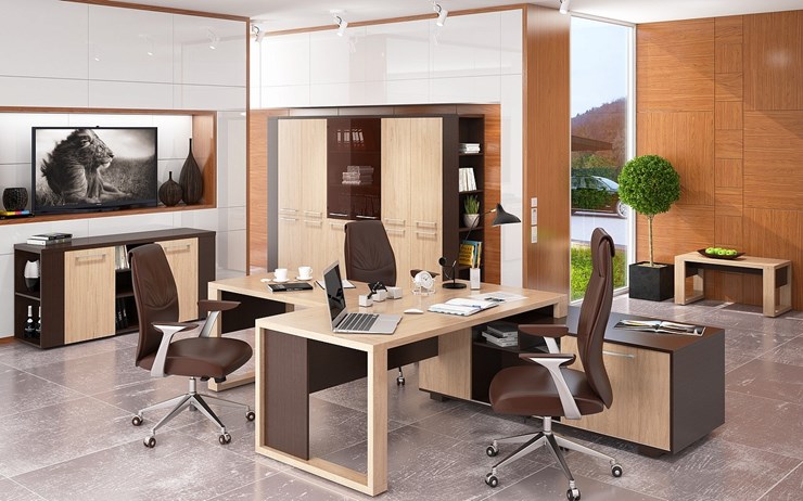 Кабинет руководителя ALTO с высоким шкафом для одежды, низким для документов и журнальным столиком в Махачкале - изображение 5