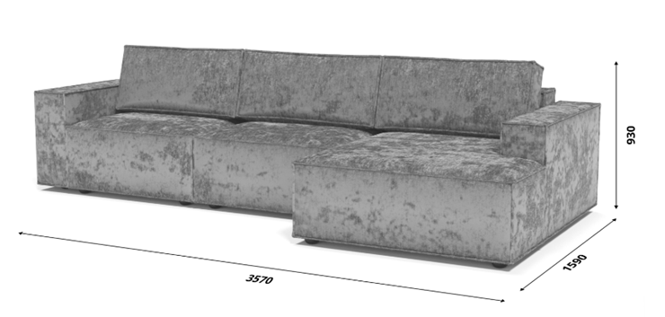 Угловой диван с оттоманкой Лофт 357х159х93 (НПБ/Еврокнижка) в Махачкале - изображение 8